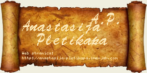Anastasija Pletikapa vizit kartica